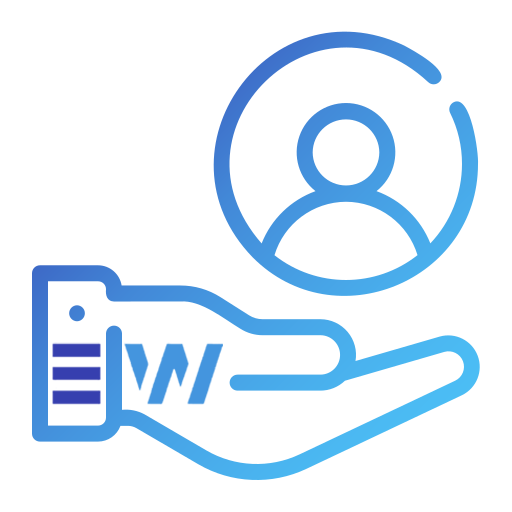 Icono de centrado en el cliente para crear soluciones digitales